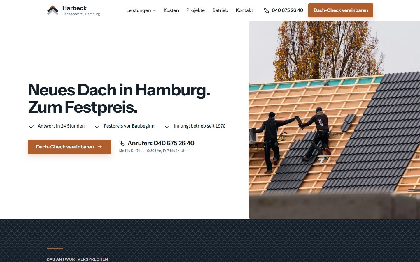 Dachdeckerei Hamburg am Rechner