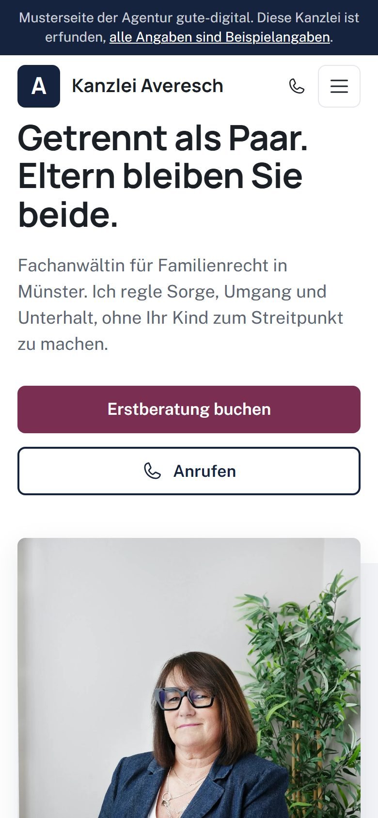 Dieselbe Seite am Handy