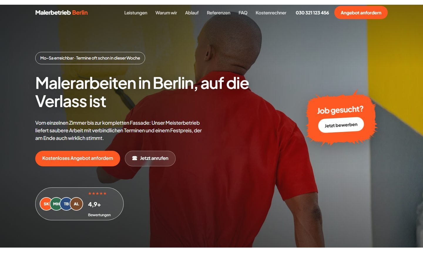 Malerbetrieb Berlin am Rechner