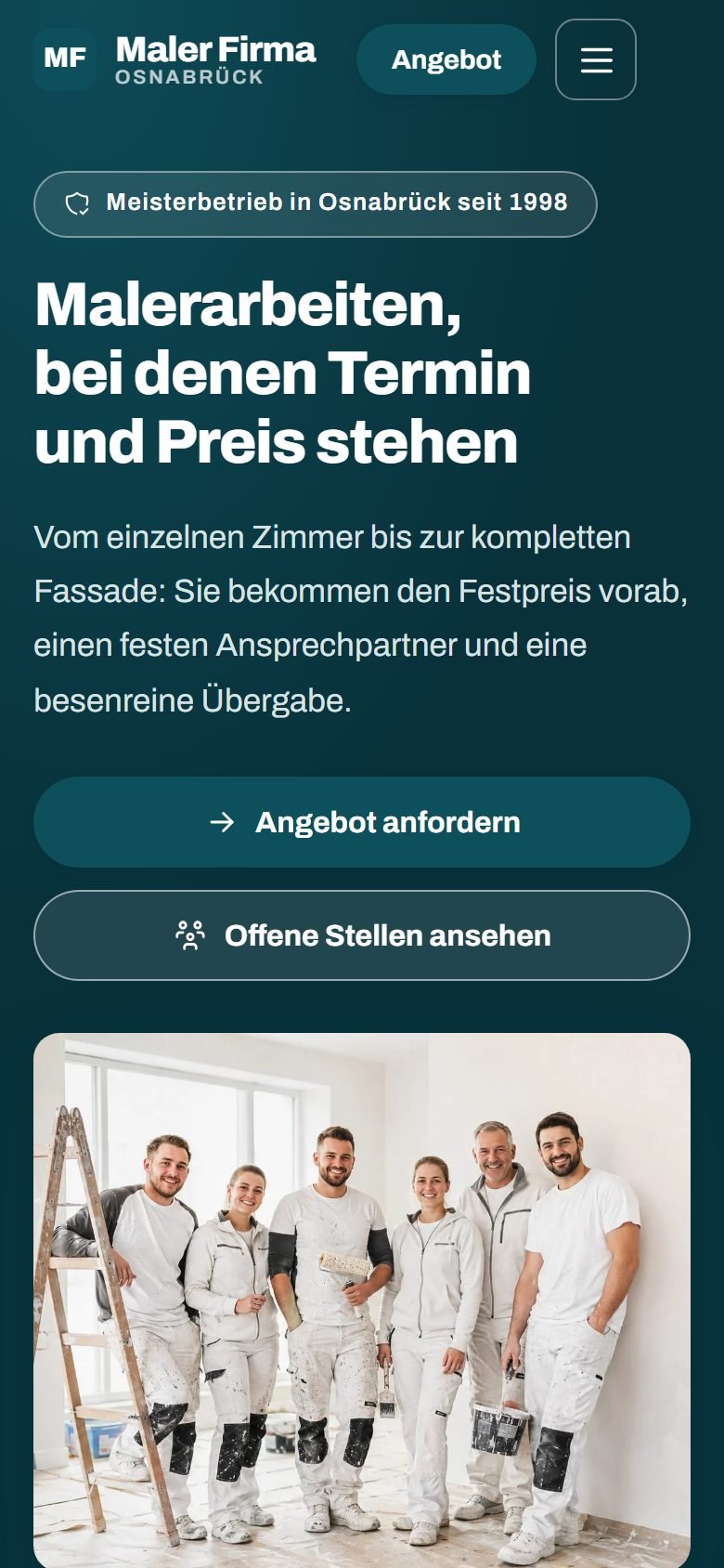 Dieselbe Seite am Handy